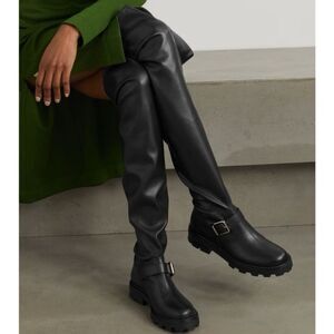 Nine West Nans Faux Leather Over-The-Knee OTK Pull-On Lug Sole Boot Size 8